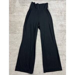 Weekenders Pants Womens Medium Black Pull On Wide Leg Viscose Blend Yoga